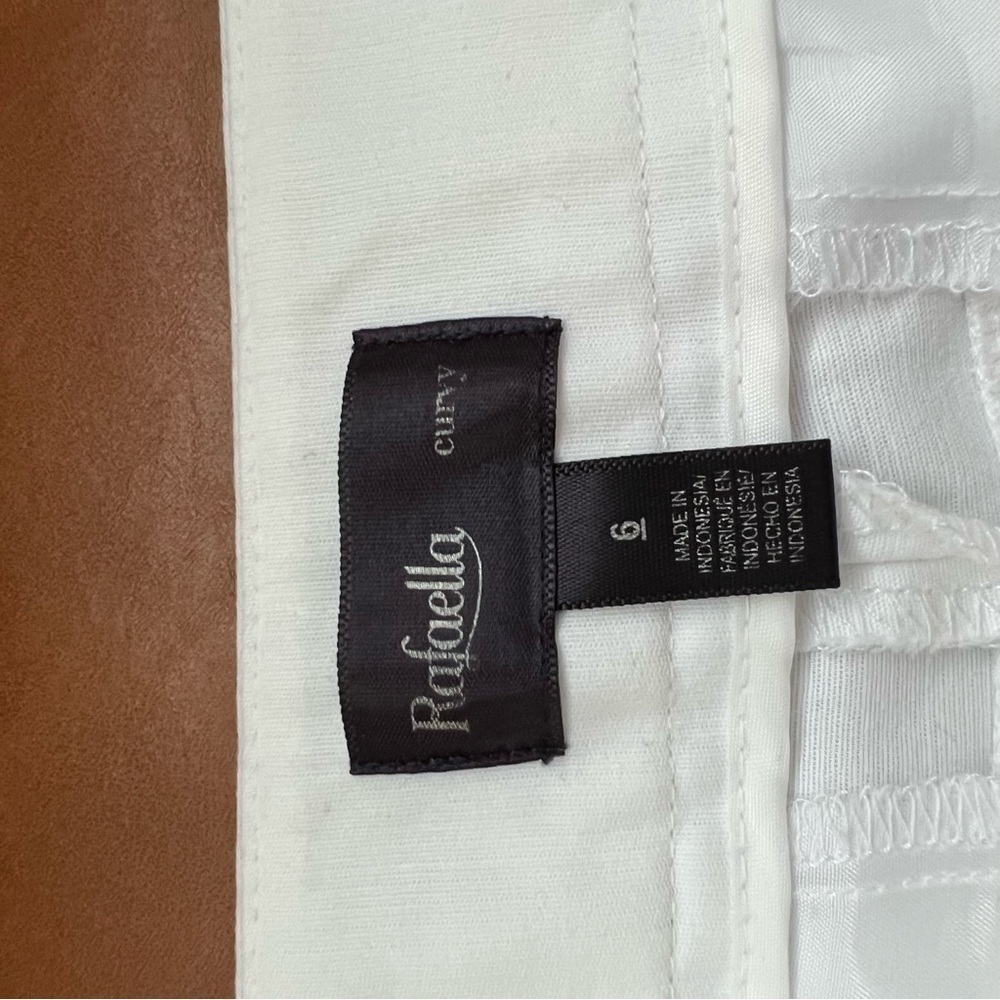 Rafaella Curvy White Straight Leg Trouser Pants Size 6 Sailor Nautical Coastal - Picture 7 of 14